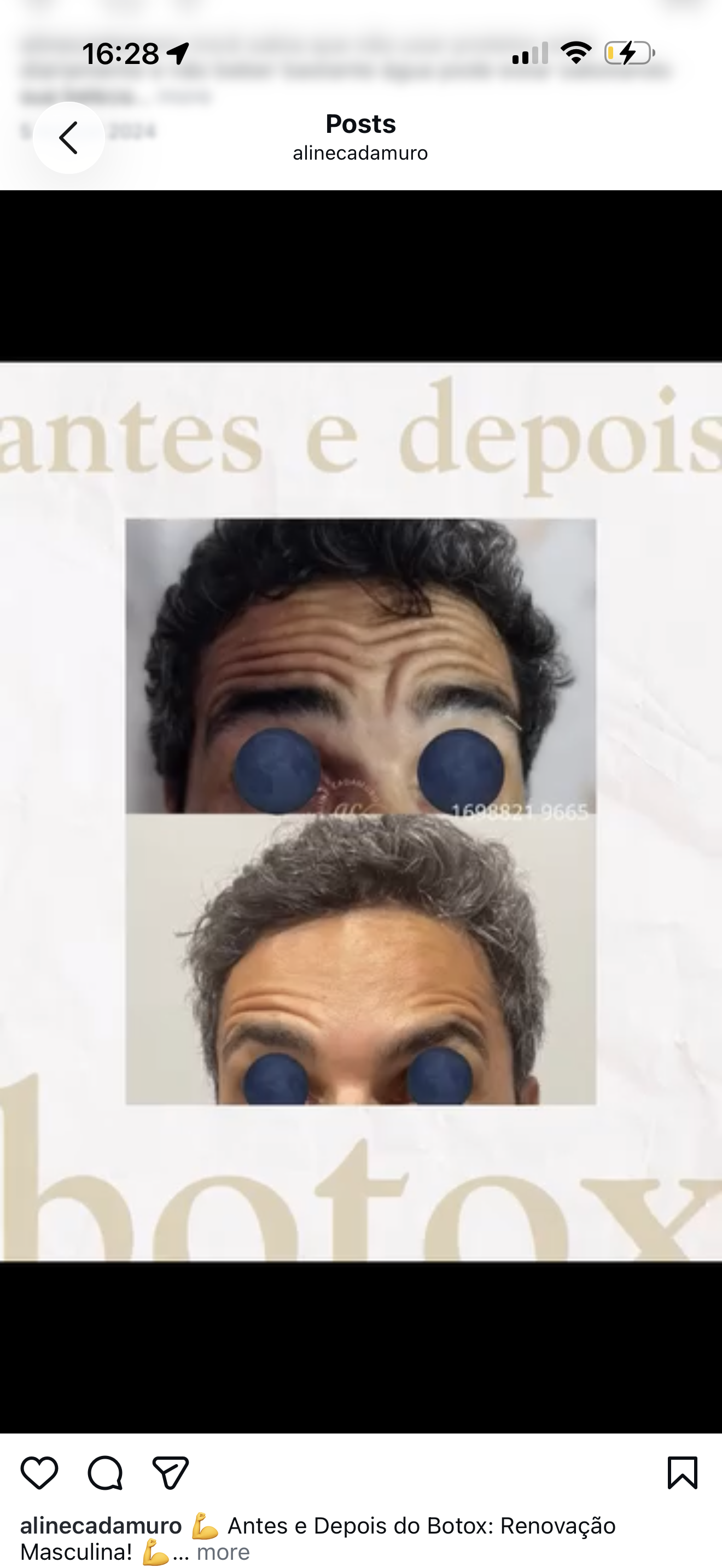 Antes e depois de expressão masculina, na montagem original publicada pela Aline